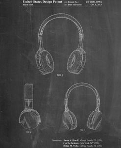PP612-Chalkboard Headphones Patent Poster