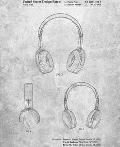PP612-Slate Headphones Patent Poster