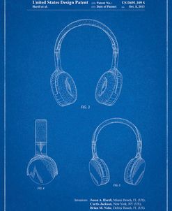 PP612-Blueprint Headphones Patent Poster