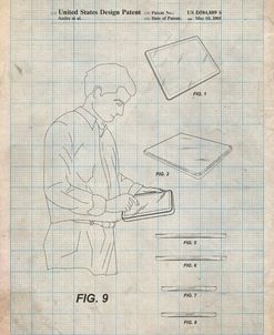 PP614-Antique Grid Parchment iPad Design 2005 Patent Poster