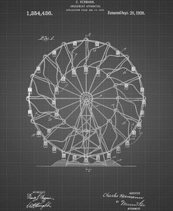 PP615-Black Grid Ferris Wheel 1920 Patent Poster
