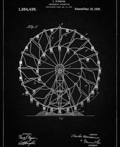 PP615-Vintage Black Ferris Wheel 1920 Patent Poster