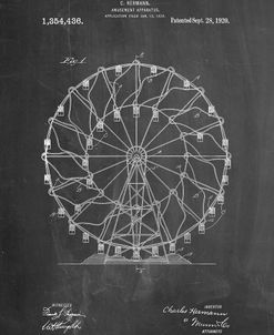PP615-Chalkboard Ferris Wheel 1920 Patent Poster