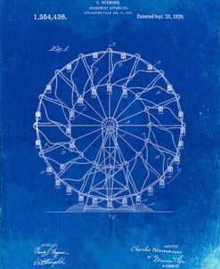 PP615-Faded Blueprint Ferris Wheel 1920 Patent Poster