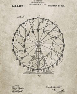 PP615-Sandstone Ferris Wheel 1920 Patent Poster