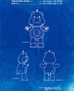 PP618-Faded Blueprint Sunshine Care Bear Patent Poster