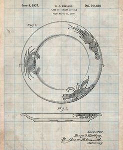 PP619-Antique Grid Parchment Sunshine Care Bear Patent Poster