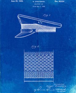 PP623-Faded Blueprint Military Hat 1935 Patent Poster