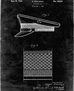 PP623-Black Grunge Military Hat 1935 Patent Poster