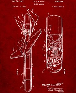 PP624-Burgundy Cold War Era Guided Missile Patent Poster