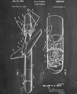 PP624-Chalkboard Cold War Era Guided Missile Patent Poster