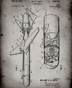 PP624-Faded Grey Cold War Era Guided Missile Patent Poster