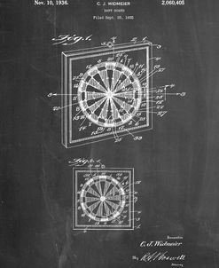 PP625-Chalkboard Dart Board 1936 Patent Poster