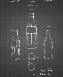PP626-Black Grid D-Patent Coke Bottle Patent Poster