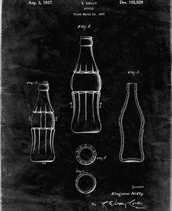 PP626-Black Grunge D-Patent Coke Bottle Patent Poster