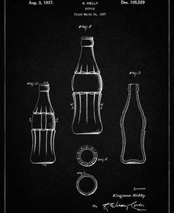 PP626-Vintage Black D-Patent Coke Bottle Patent Poster
