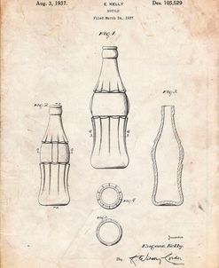 PP626-Vintage Parchment D-Patent Coke Bottle Patent Poster