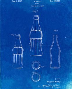 PP626-Faded Blueprint D-Patent Coke Bottle Patent Poster