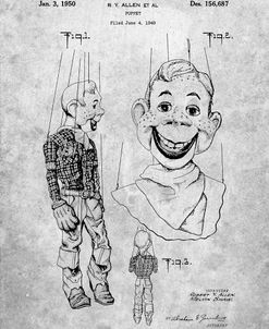 PP628-Slate Howdy Doody Marionette Patent Poster