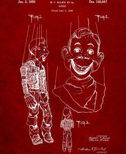 PP628-Burgundy Howdy Doody Marionette Patent Poster