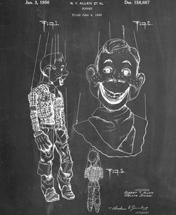 PP628-Chalkboard Howdy Doody Marionette Patent Poster