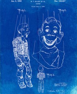 PP628-Faded Blueprint Howdy Doody Marionette Patent Poster