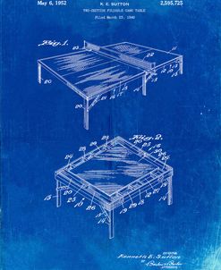 PP629-Faded Blueprint Ping Pong Table Patent Poster