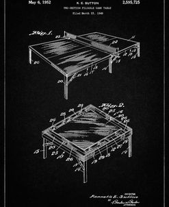 PP629-Vintage Black Ping Pong Table Patent Poster