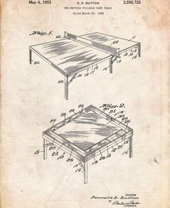 PP629-Vintage Parchment Ping Pong Table Patent Poster