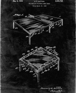 PP629-Black Grunge Ping Pong Table Patent Poster