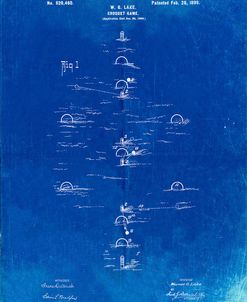 PP631-Faded Blueprint Croquet Game 1899 Patent Poster