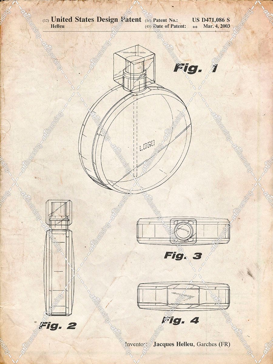 PP630-Vintage Parchment Perfume Jar Poster