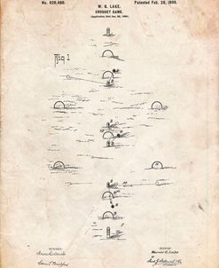 PP631-Vintage Parchment Croquet Game 1899 Patent Poster