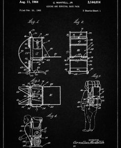PP632-Vintage Black Framed Hiking Pack Patent Poster