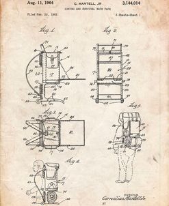 PP632-Vintage Parchment Framed Hiking Pack Patent Poster