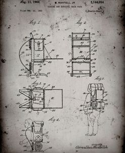 PP632-Faded Grey Framed Hiking Pack Patent Poster