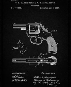PP633-Vintage Black H & R Revolver Pistol Patent Poster