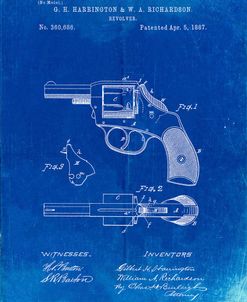 PP633-Faded Blueprint H & R Revolver Pistol Patent Poster
