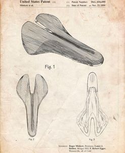 PP637-Vintage Parchment Bicycle Seat Patent Poster