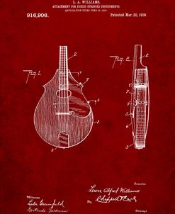 PP638-Burgundy Mandolin Pick Guard Patent Poster