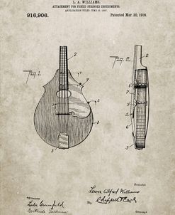PP638-Sandstone Mandolin Pick Guard Patent Poster