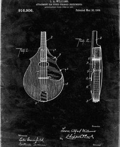 PP638-Black grunge Mandolin Pick Guard Patent Poster