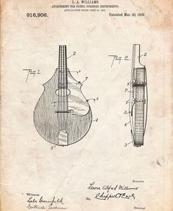 PP638-Vintage Parchment Mandolin Pick Guard Patent Poster