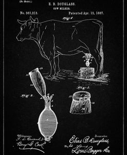 PP639-Vintage Black Cow Milker 1887 Patent Poster
