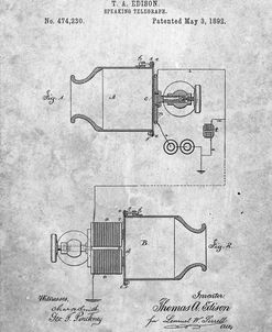 PP644-Slate Edison Speaking Telegraph Patent Poster