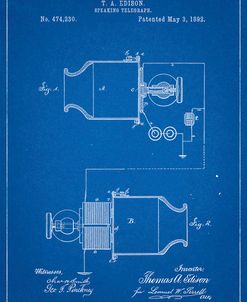 PP644-Blueprint Edison Speaking Telegraph Patent Poster