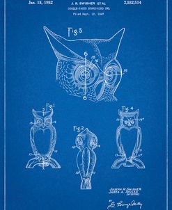 PP647-Blueprint Owl Bird of Prey Patent Poster