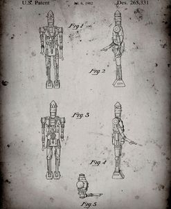 PP646-Faded Grey Star Wars IG-88 Assassin Droid Patent Wall Art Poster