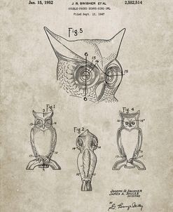 PP647-Sandstone Owl Bird of Prey Patent Poster