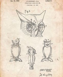 PP647-Vintage Parchment Owl Bird of Prey Patent Poster